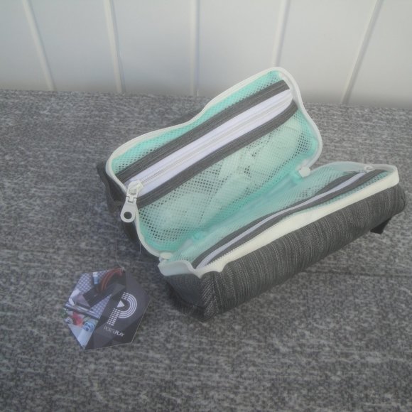 Porte Play Small Electronic and Beauty Organizer Gray Mint NEW with Tags - Picture 2 of 9